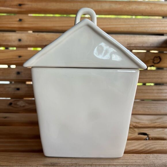Rae Dunn HOME Ceramic Birdhouse Cookie Jar Canister with Lid - Picture 3 of 8